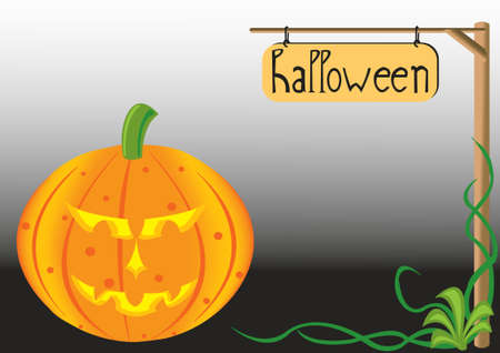 halloween pumpkin isolated and signのイラスト素材