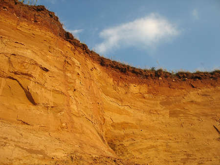 clay hill scenery after erosion and excavation