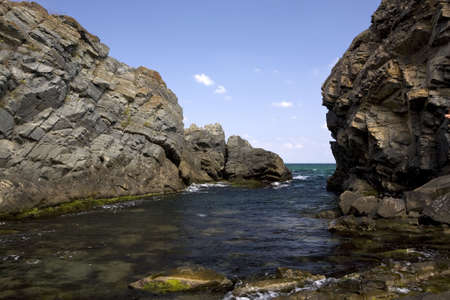 Rocky coastline of Silistar, Bulgaria, Black Seaの写真素材