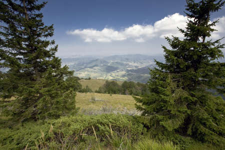 Mountain landscape with deep blue sky. Location: Bulgaria, Balkan Mountains Rangeの写真素材
