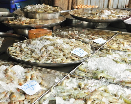 shrimp shop in marketのeditorial素材