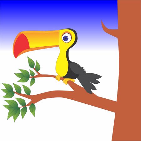 Bird perched on a treeのイラスト素材