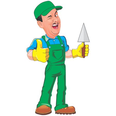 gardener winking and give thumbs upのイラスト素材