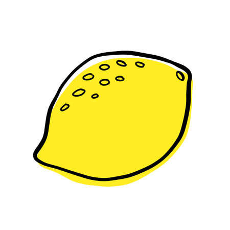 Colorful vector illustration yellow fresh lemonのイラスト素材