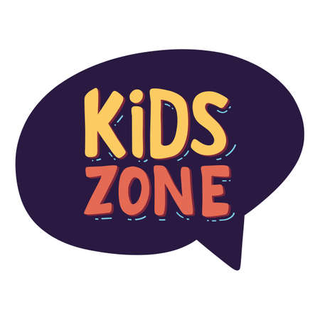 Kids zone vector cartoon colorful letteringのイラスト素材