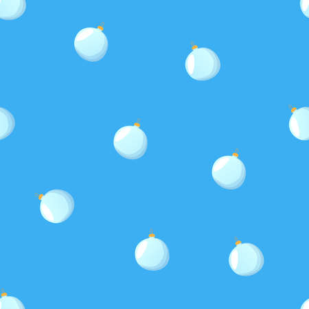 Christmas blue balls seamless patternのイラスト素材