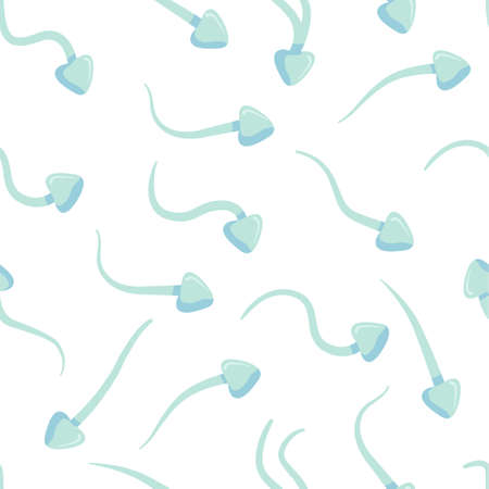 Sperm cells seamless pattern background. Semen vector illustration. Fertility concept