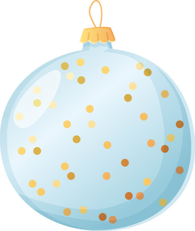 Christmas transparent with confetty ball in realistic cartoon style.のイラスト素材