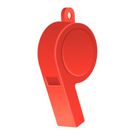 Red sport whistle stock vector illustration isolated on white backgroundのイラスト素材
