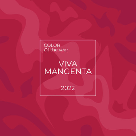 Viva Magenta color of the year 2023. Abstract luquid background with square frame.のイラスト素材