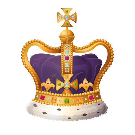 Realistic Cartoon Style Edwards Crown Vector Illustration for Royal and Historical Projects.の写真素材