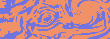 Vintage pattern with distorted liquid lines and optical ripple waves. Retro colors with artistic...