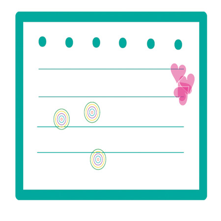 Notebook paper with white background and a heart line のイラスト素材