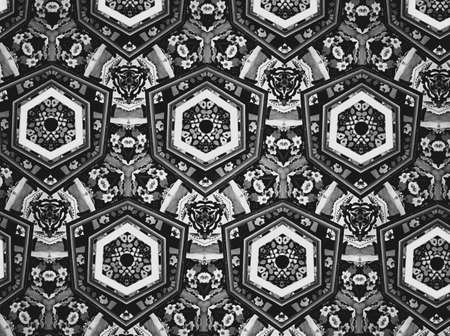 Textile cloth black and white