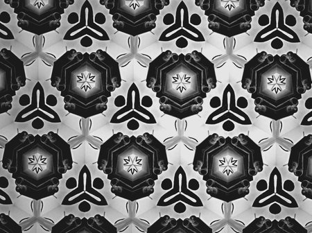 Textile cloth black and whiteの素材