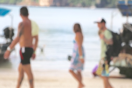 Beach background from photo blurred lensの素材