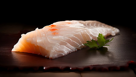 Experience the pure taste of the ocean with Fresh Raw Wild-Caught Pacific Fillet - Raw fish sashimi...