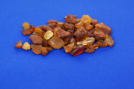 a few of ambers on blue backroundの写真素材