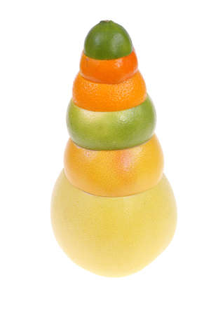 variable types of exotic fruits isolated on white backgroundの写真素材