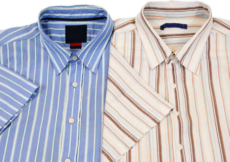 colourfull men's shirts  isolated on white backgroundの写真素材