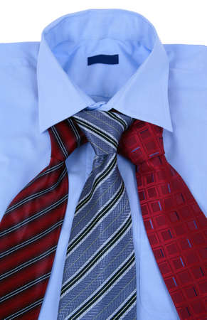 blue dress shirt with tie made as backgroundの写真素材
