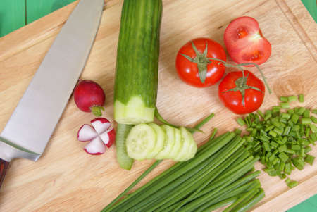 variable types of vegetables on salad as backgroundの写真素材