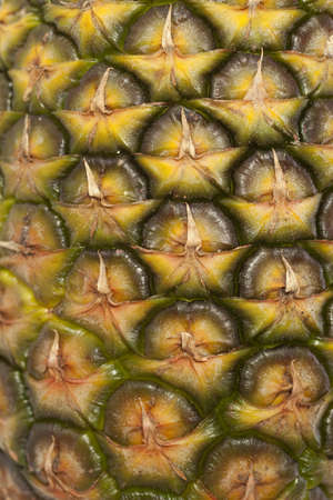 green and orange peel with pineapple as backgroundの写真素材