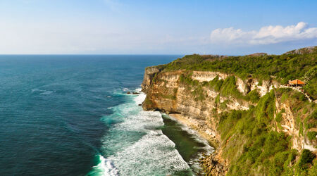 Uluwatu Cliffs in Bali Island, Indonesiaの写真素材