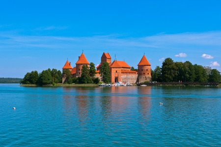 Beautiful Medieval Trakai Castle in an Island in the Lakeのeditorial素材