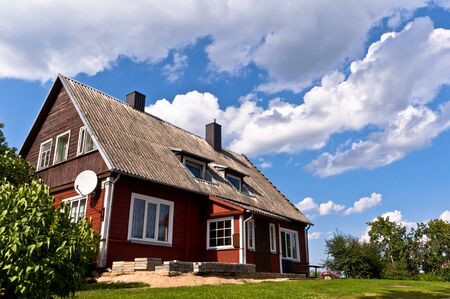 Traditional Lithuanian House in Trakai, Lithuaniaのeditorial素材