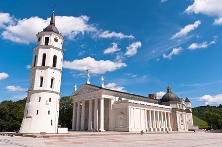 Vilnius Cathedral at a Beautiful Summer Dayの写真素材