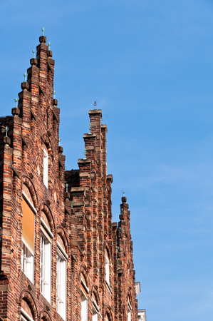 Traditional Dutch architecture building facade in Den Bosch, Netherlandsの写真素材
