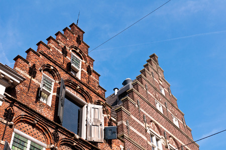 Traditional Dutch architecture building facade in Den Bosch, Netherlandsの写真素材