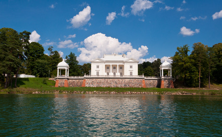Tyshkevich Palace near Galve lake in Trakai, Lithuaniaのeditorial素材