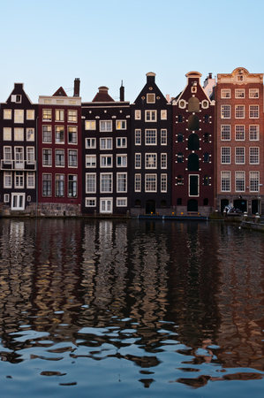 Traditional Dutch Architecture Houses in Amsterdam, Netherlandsの写真素材