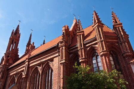 Beautiful Gothic Style St. Anne Church in Vilnius, Lithuaniaの写真素材