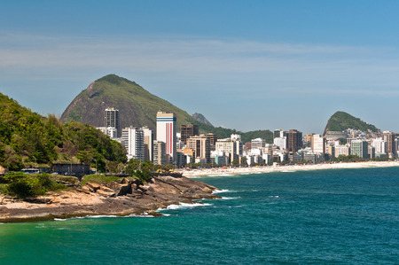 Rio de Janeiro Coastline with rocks and Ipanema beach
