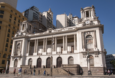 RIO DE JANEIRO, BRAZIL - DECEMBER 4: Rio de Janeiro City Hall on 4 December, 2013. Located in the downtown of the city, it is among the most photographed buildings in Rio de Janeiro.のeditorial素材
