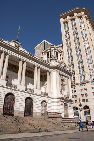 RIO DE JANEIRO, BRAZIL - DECEMBER 4: Rio de Janeiro City Hall on 4 December, 2013. Located in the downtown of the city, it is among the most photographed buildings in Rio de Janeiro.のeditorial素材