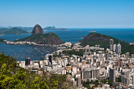 Sugarloaf Mountain and Skyline Rio de Janeiro, Brazilの写真素材