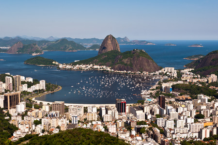 Sugarloaf Mountain and Skyline Rio de Janeiro, Brazilの写真素材