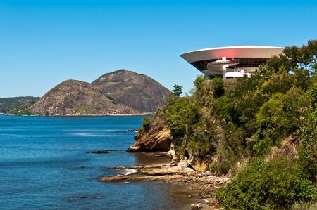 Futuristic Round Building on the Cliffのeditorial素材