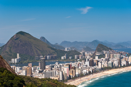 Aerial View of Ipanema and Leblon Beaches, Rio de Janeiro, Brazilの写真素材