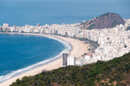 View of the Copacabana Beach from the Sugarloaf Mountain, Rio de Janeiro, Brazilの写真素材