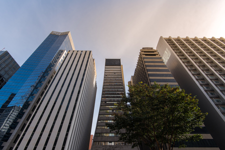 Modern Architecture Office Buildings in Paulista Avenue in Sao Paulo, Brazilの写真素材