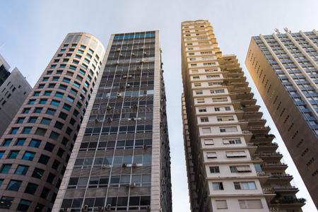 Modern Architecture Office Buildings in Paulista Avenue in Sao Paulo, Brazilの写真素材