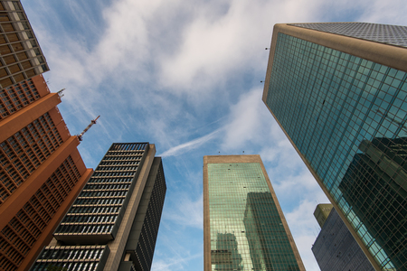 Modern Architecture Office Buildings in Paulista Avenue in Sao Paulo, Brazilの写真素材