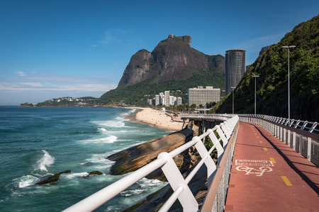Cycling Path With Beautiful View in Rio de Janeiro, Brazilの写真素材