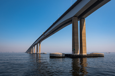 Rio - Niteroi Bridge Crossing the Guanabara Bay and Connecting Rio de Janeiro and Niteroiの写真素材