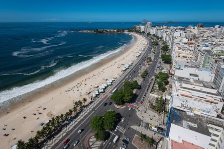 View of the Famous Copacabana Beach in Rio de Janeiro, Brazilの写真素材